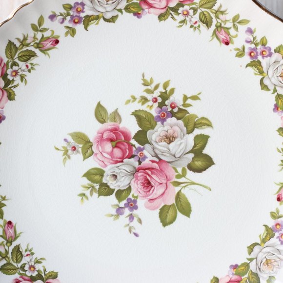 Vintage Old Foley Harmony Rose Gold Edged 10.5in Platter - Picture 2 of 9